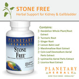 Planetary Herbals Stone Free mode d'emploi, instructions générales et posologie suggérée.