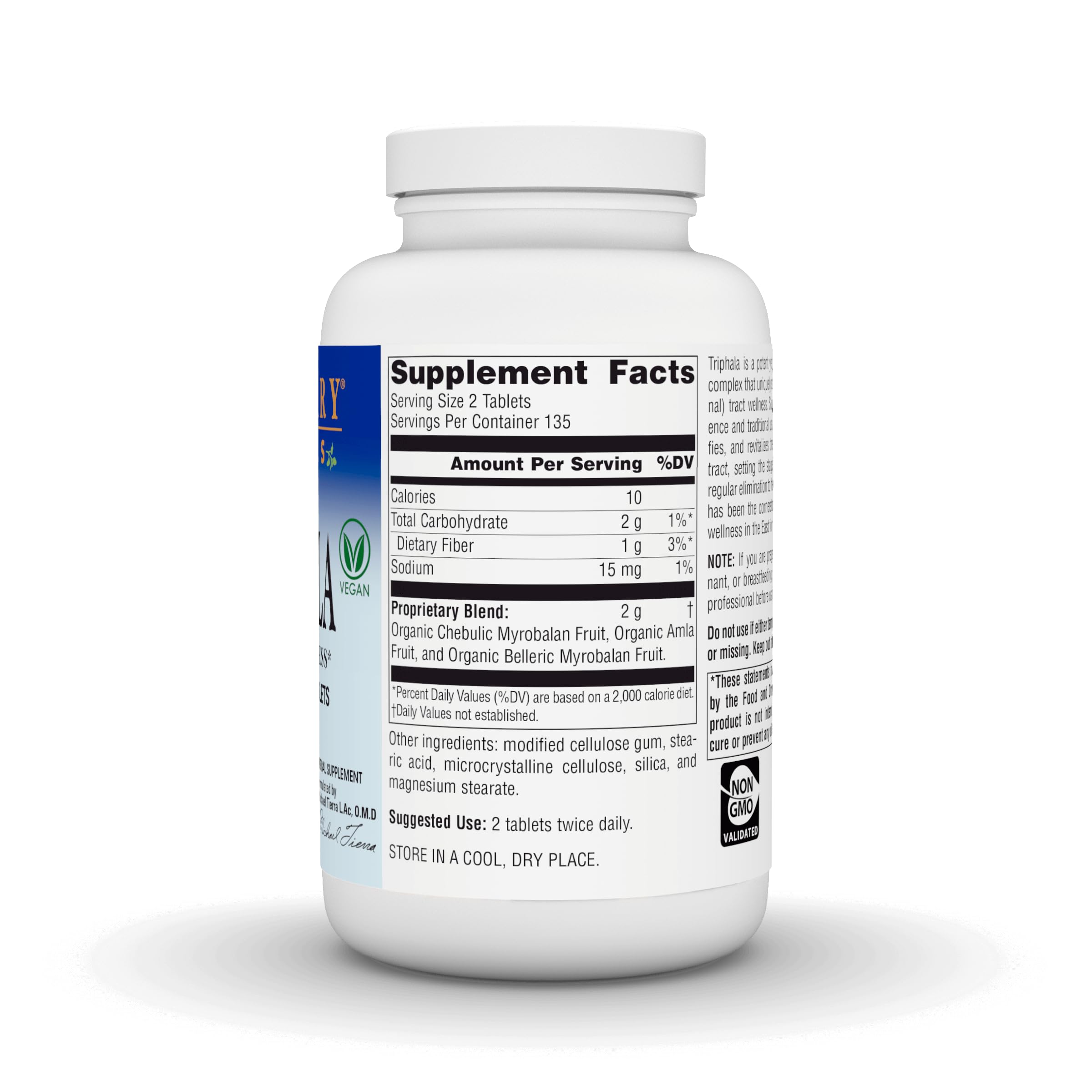 Ingrédients Triphala naturels, dans Planetary Herbals Triphala, favorisant une digestion en douceur.