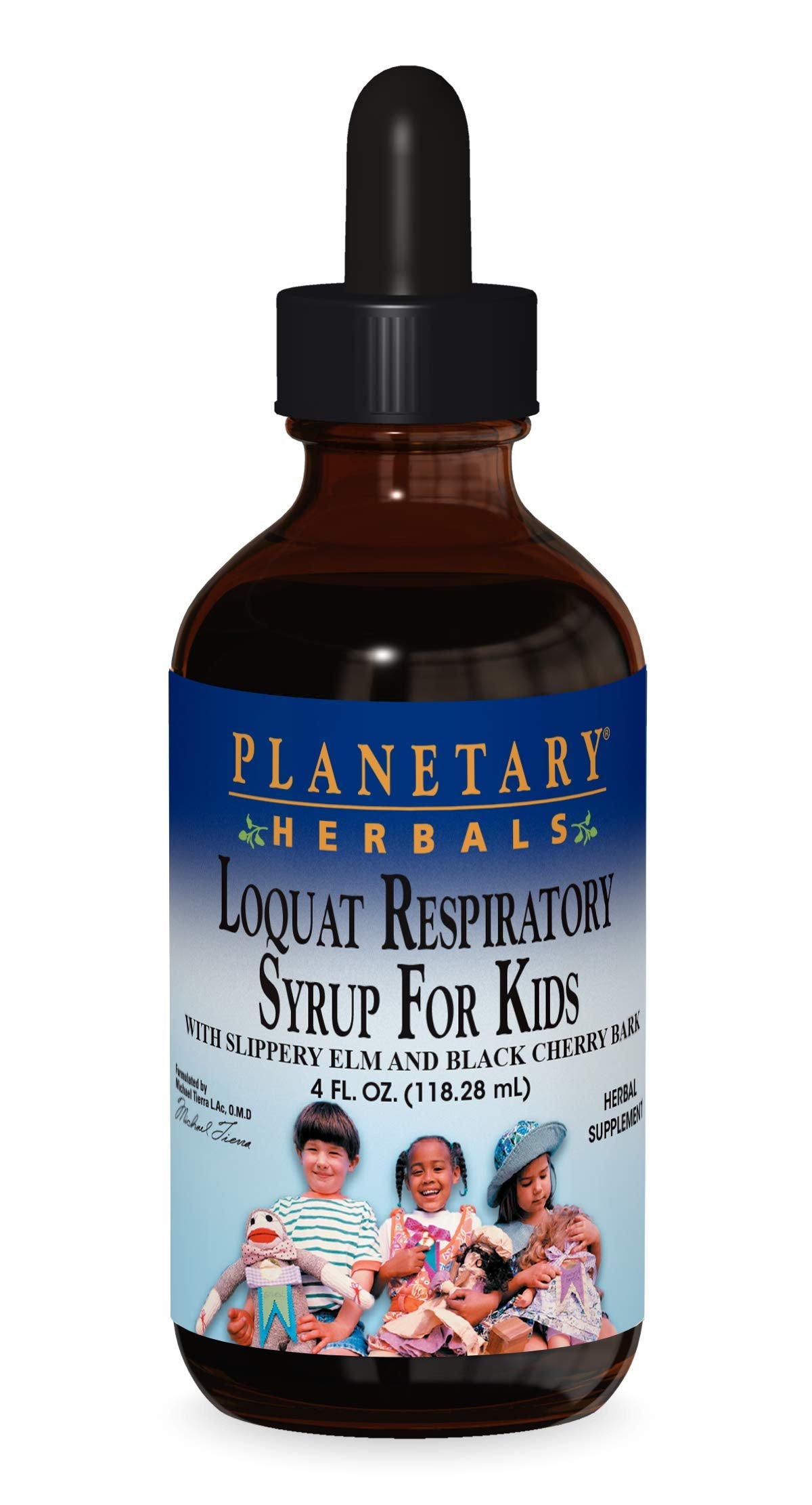 planetary loquat sirop respiratoire pour enfants, flacon visible, douceur apaisante pour les muqueuses.