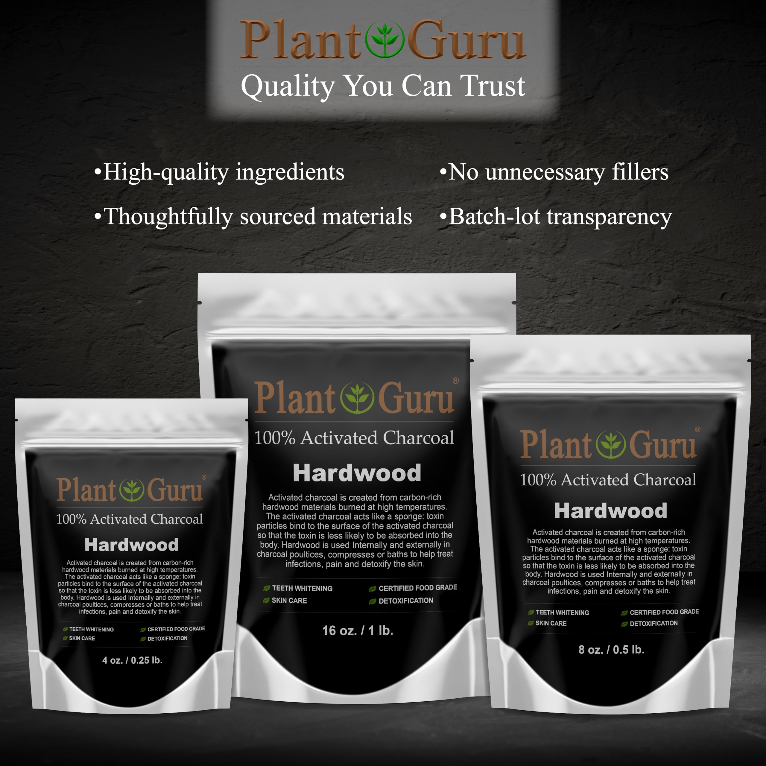 Plant Guru charbon actif soin peau – absorbe impuretés et purifie en douceur.