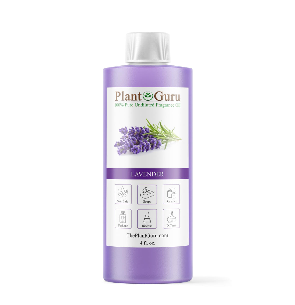 Plant Guru Lavande: bouteille huile parfume9e pour ambiances relaxantes.