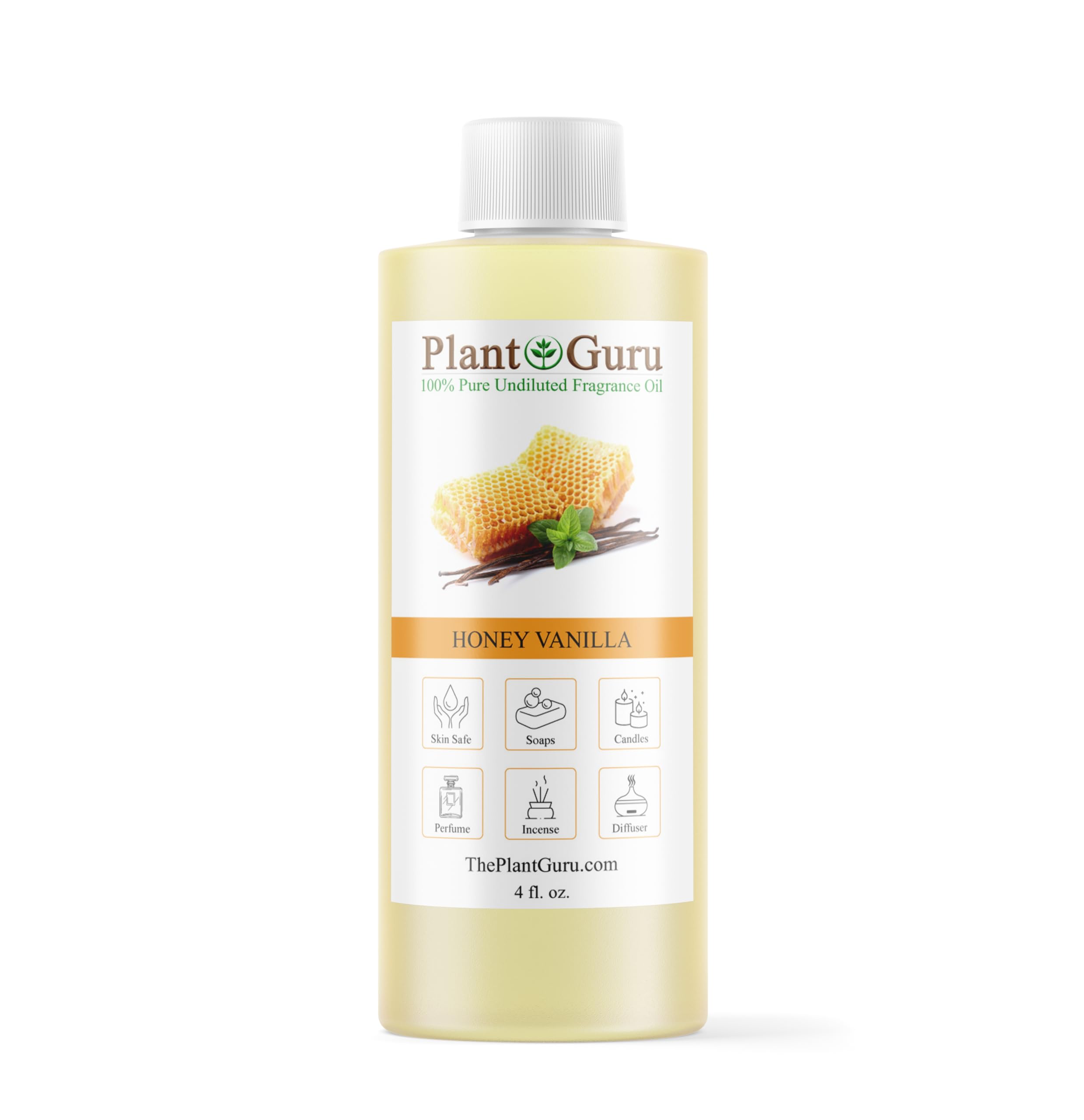 Huile parfum Vanille Miel Plant Guru dans un flacon, idéal pour parfumer des créations maison