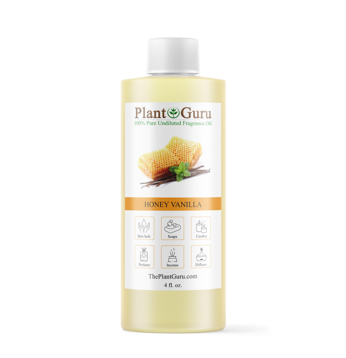 Huile parfum Vanille Miel Plant Guru dans un flacon, idéal pour parfumer des créations maison