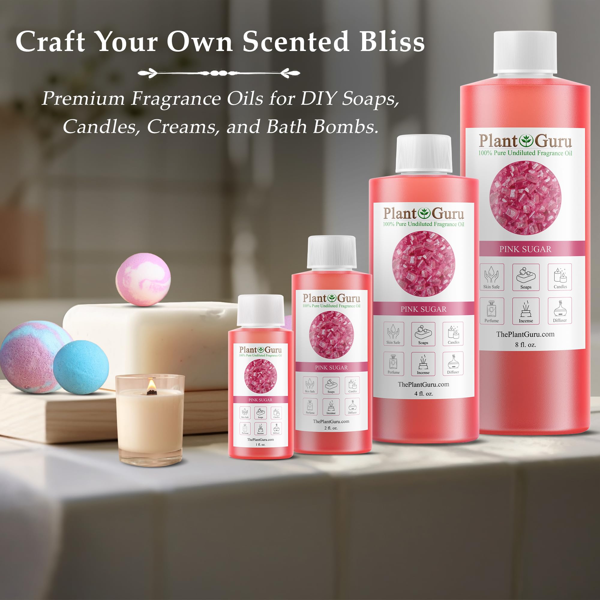 Savon artisanal Plant Guru Pink Sugar, parfum délicat pour la peau