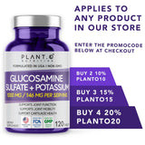 PLANT.O NUTRITION – Emballage glucosamine sulfate potassium, présentation claire et utilisation quotidienne.