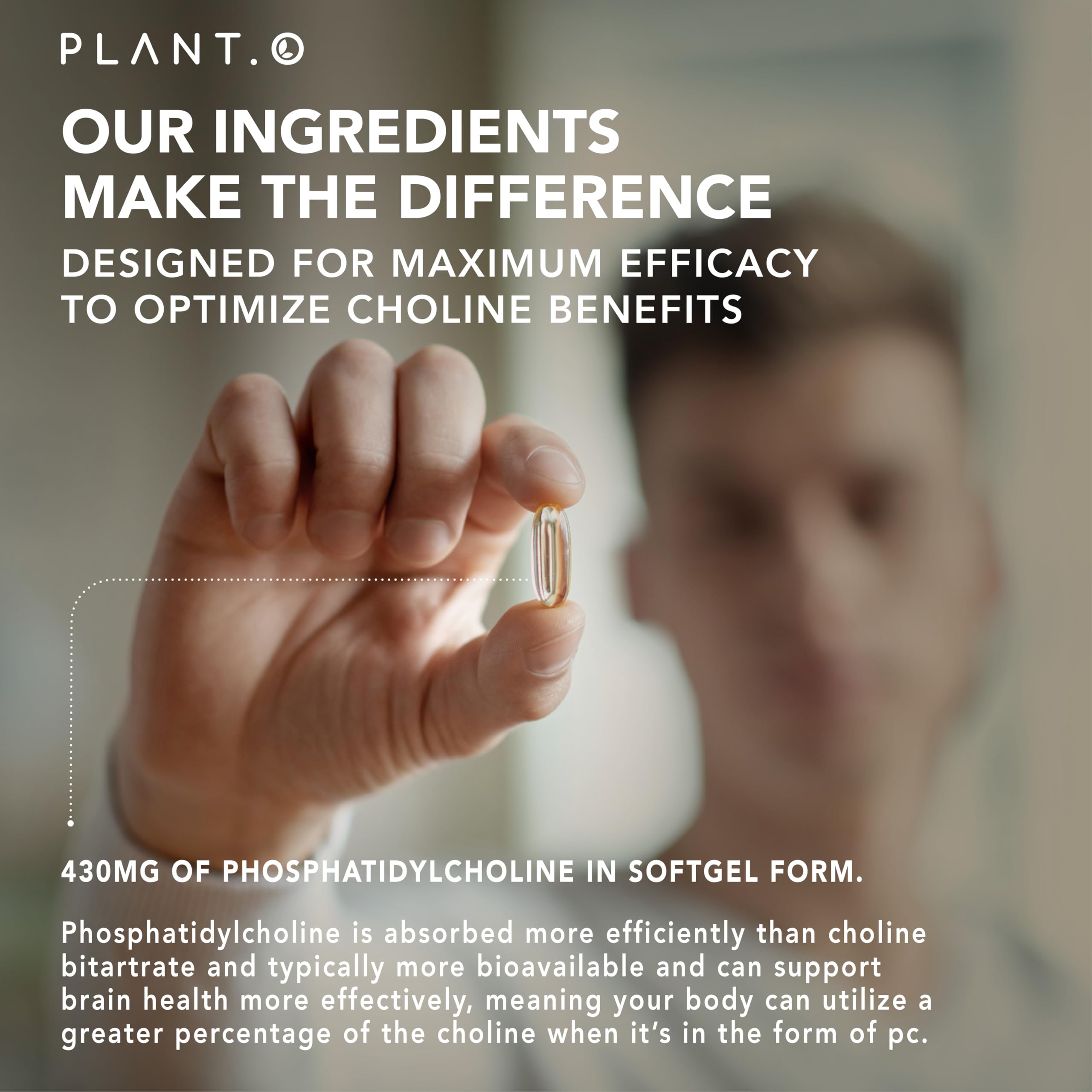 PLANT.O NUTRITION Choline Phosphatidylcholine – cerveau et mémoire potentiellement soutenus.