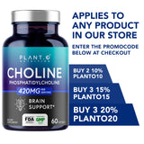 PLANT.O NUTRITION Choline Phosphatidylcholine – routine quotidienne simple pour énergie durable.