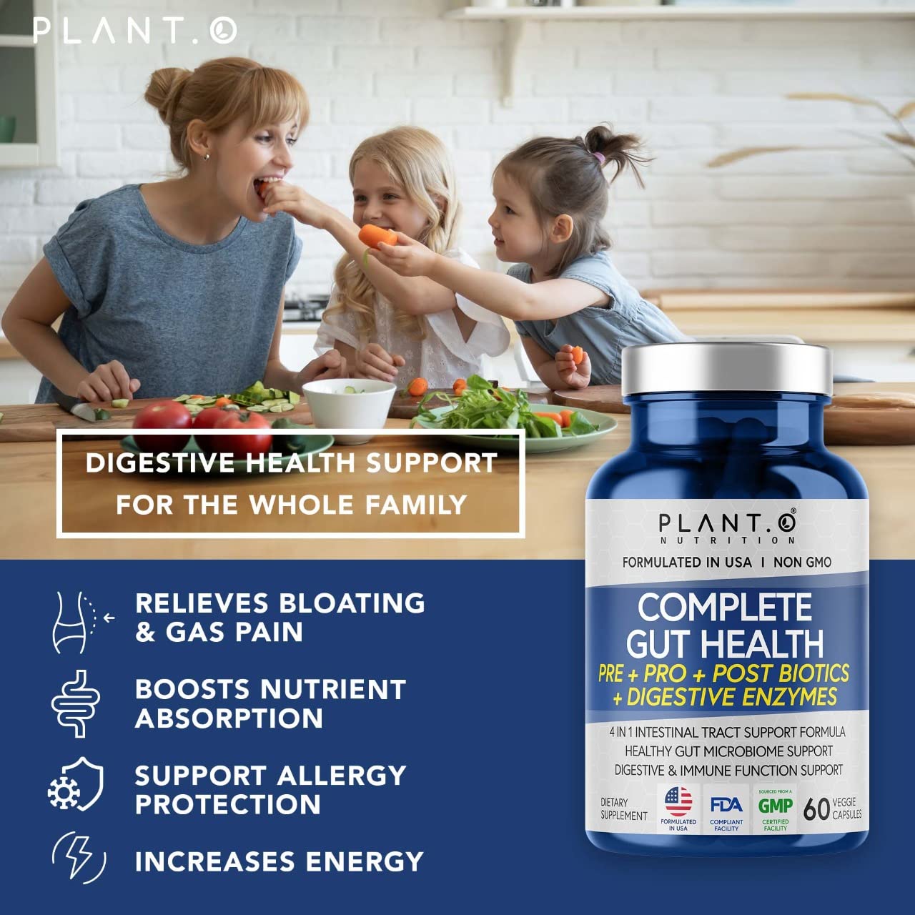 PLANT.O NUTRITION enzymes digestives, vue, aide potentielle à l’absorption des nutriments.