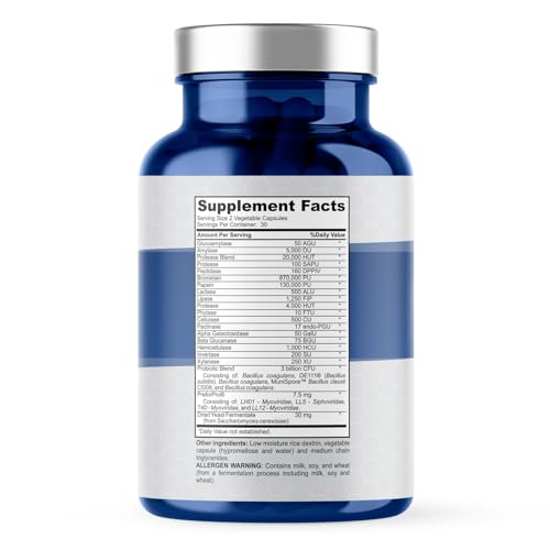 Gélules probiotiques PLANT.O NUTRITION, vue sur l'étiquette, soutien possible à la digestion.