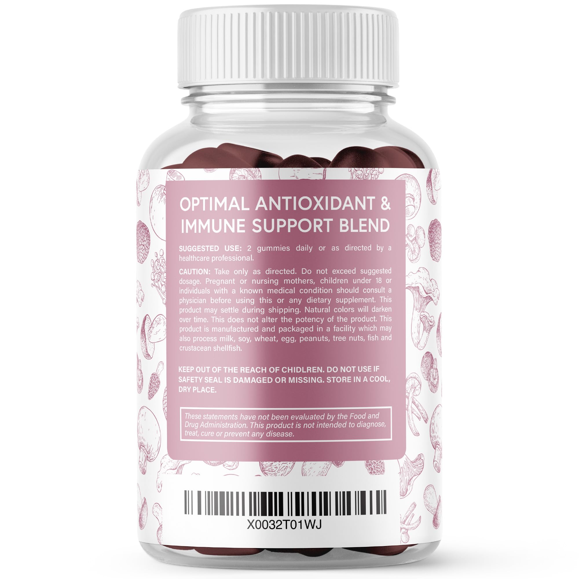 Marque Plant.O Nutrition gommes champignons shiitake concentration naturelle et clarté mentale potentielle