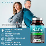 PLANT.O NUTRITION NAD+ comprimés faciles à avaler pour une utilisation quotidienne.