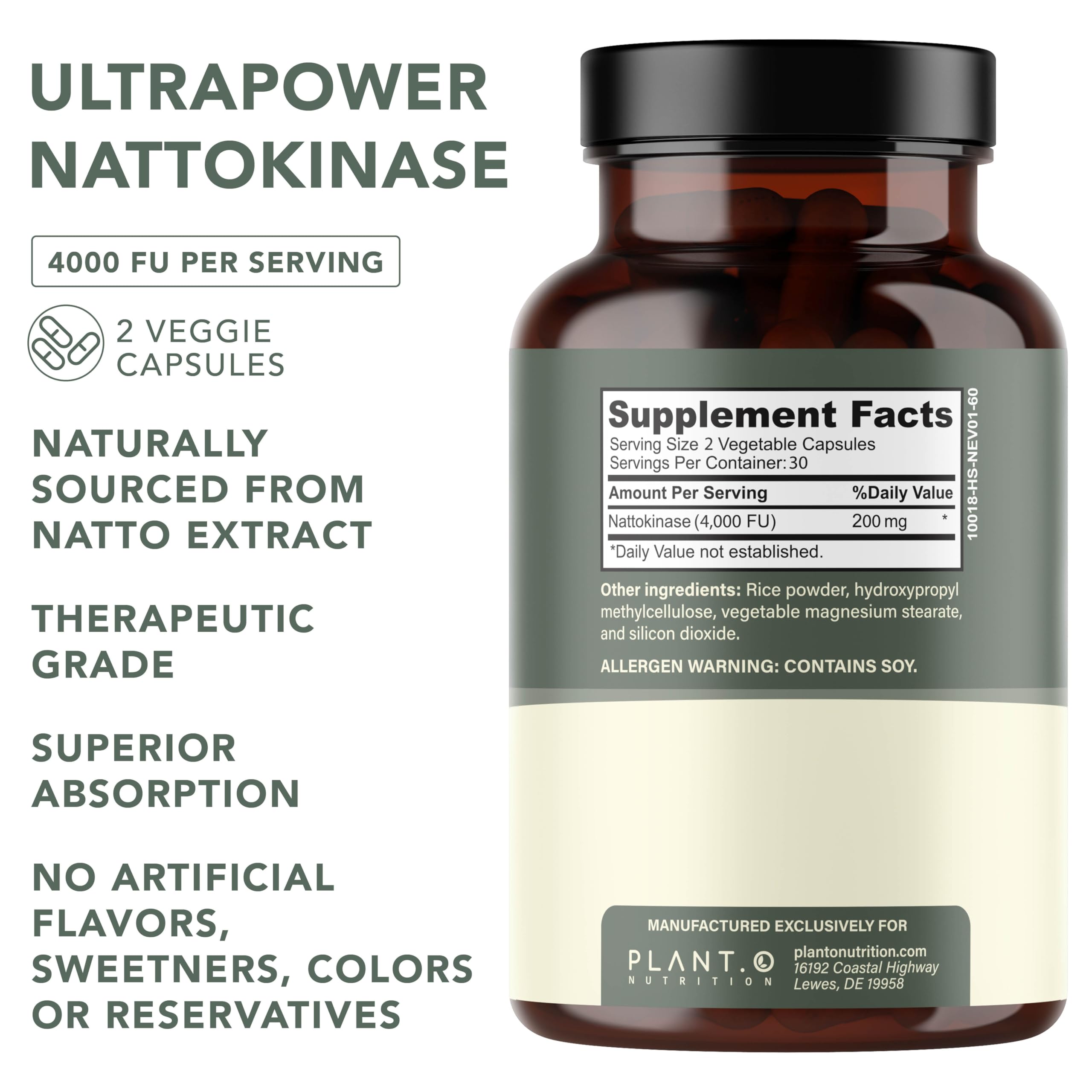 PLANT.O NUTRITION Nattokinase gélules 100 mg faciles à avaler
