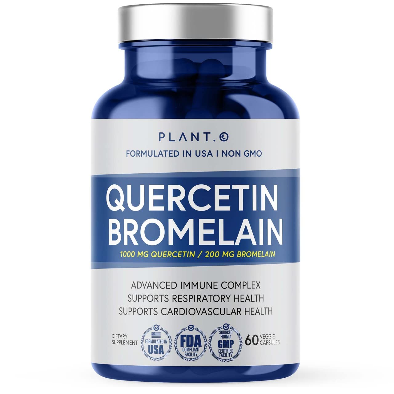 PLANT.O NUTRITION Quercetine Bromélaïne : capsules nutritives, soutien potentiel du système immunitaire.