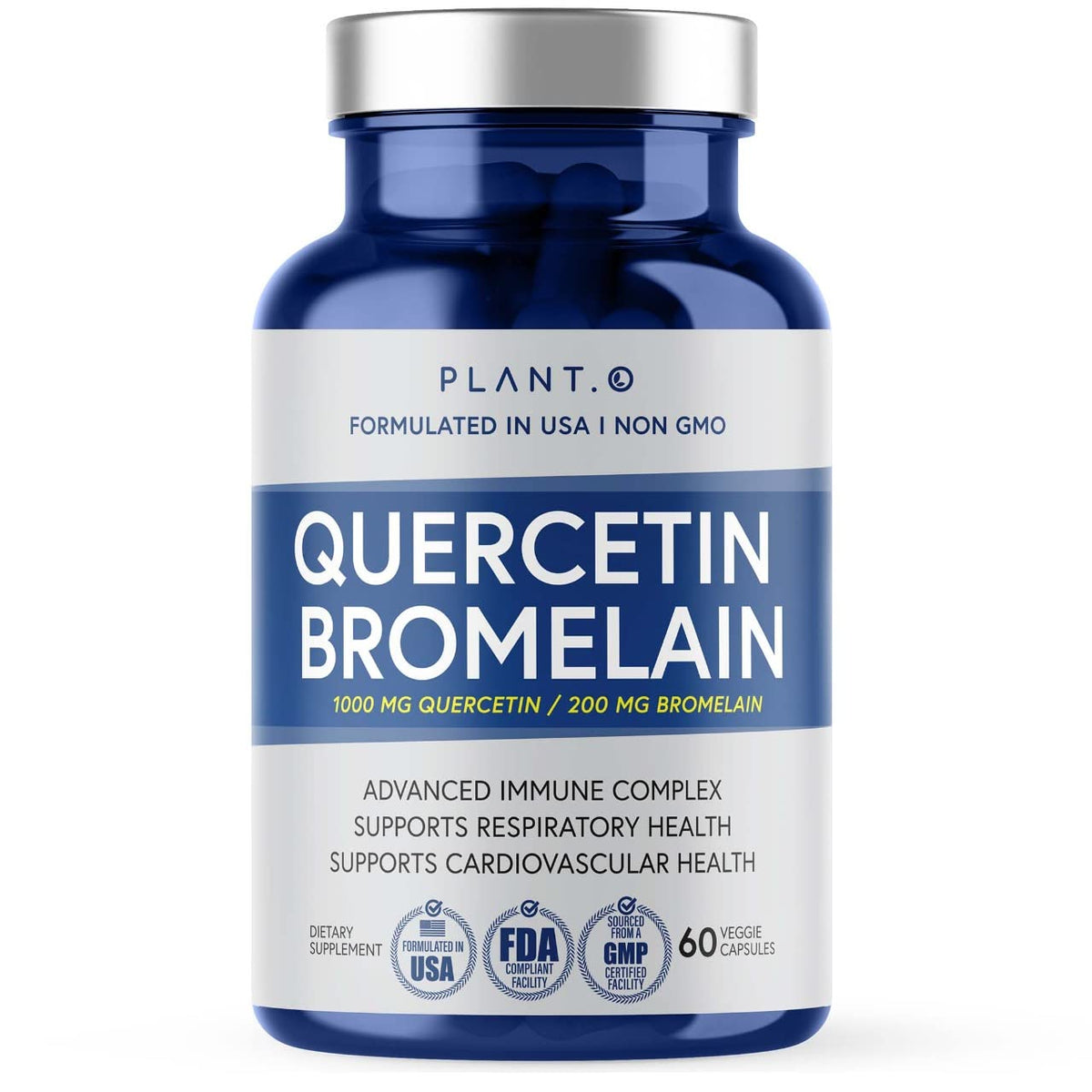 PLANT.O NUTRITION Quercetine Bromélaïne : capsules nutritives, soutien potentiel du système immunitaire.