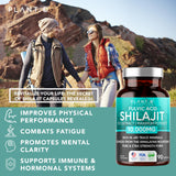 Shilajit pour hommes et femmes, capsules faciles à avaler par PLANT.O NUTRITION.