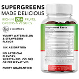 PLANT.O NUTRITION Gommes SuperGreens — gommes colorées et texture moelleuse.