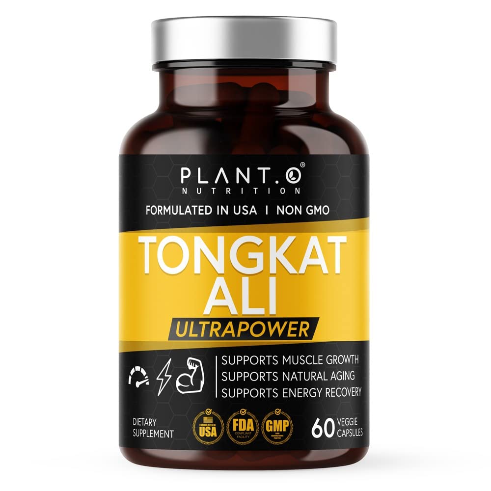 PLANT.O NUTRITION Tongkat Ali Ultrapower – bouteille de gélules énergie soutenue pour entraînement