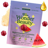 WonderBeauty : bouteille gommes versées, rituel beauté simple et agréable.