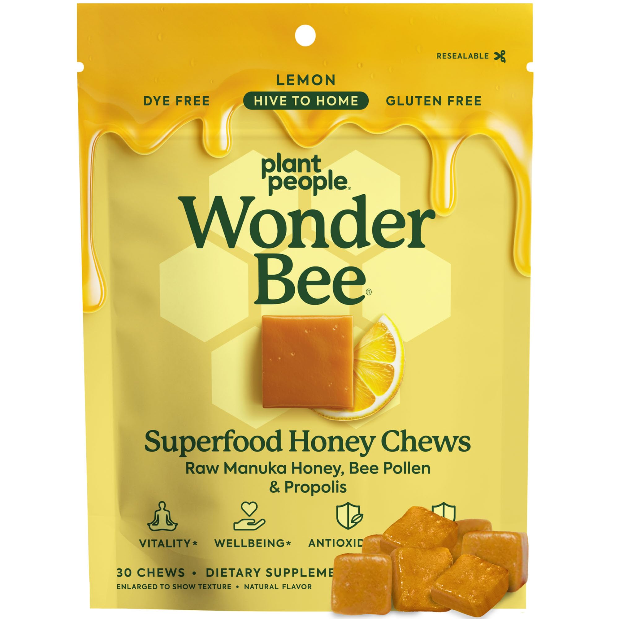 WonderBee, bonbons miel Manuka bruts, énergie naturelle et pureté.