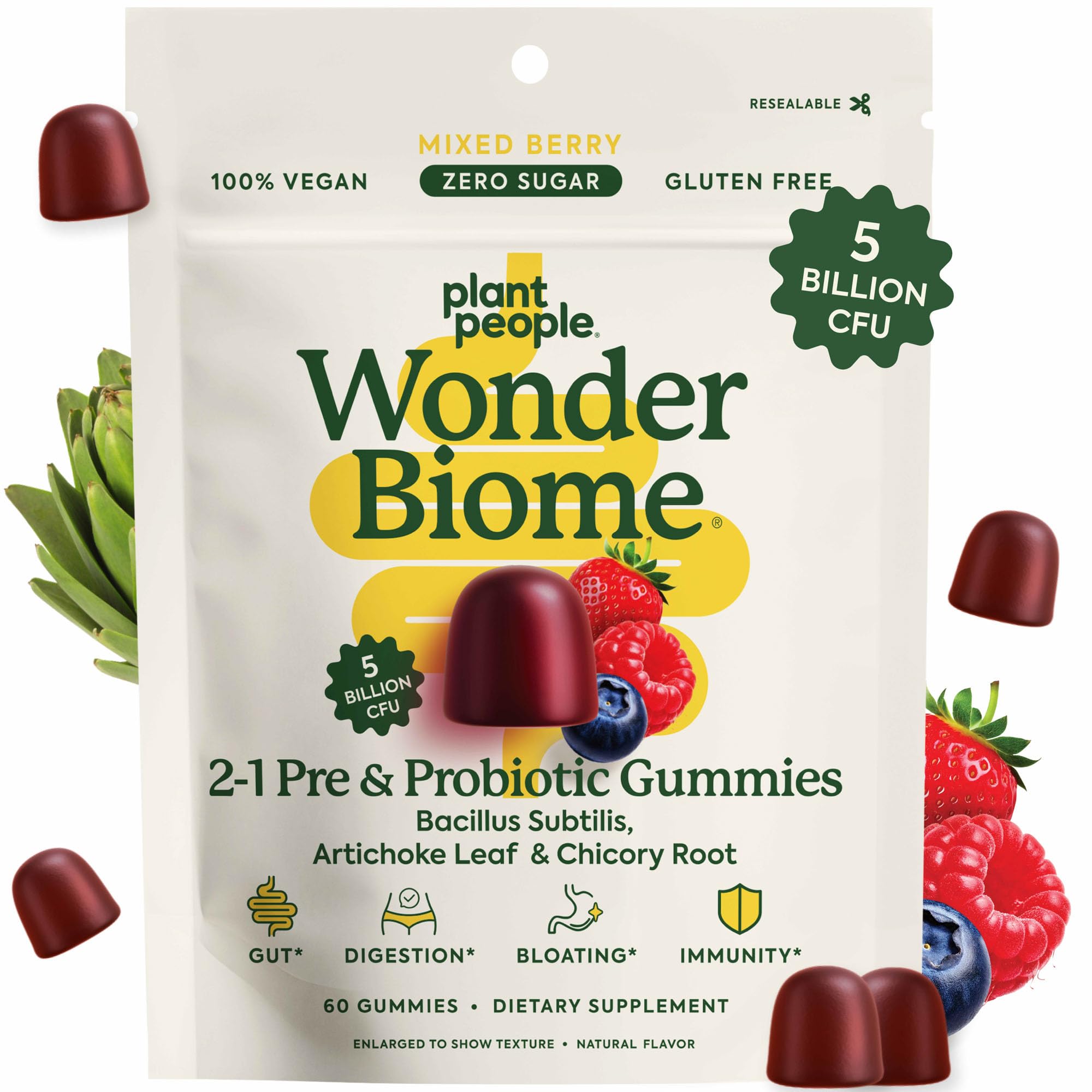 WonderBiome Plant People sur boîte avec étiquette, pratique et compacte.