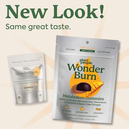 Gommes Plant People WonderBurn bouteille 60, contrôle facile des envies.