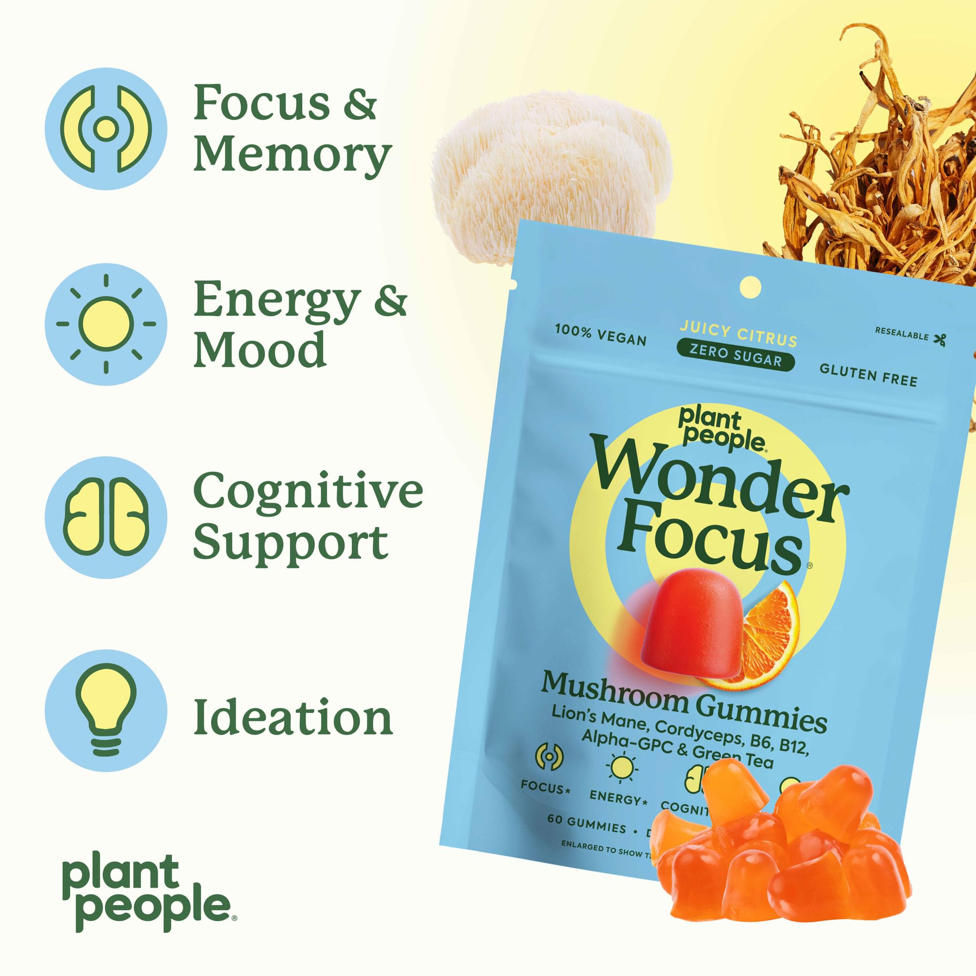 Plant People WonderFocus étiquette éco-responsable, emballage recyclable.