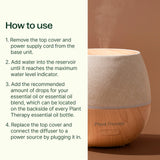 Base imprimée bois du diffuseur Drift Linen, style chaleureux et durable.