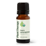 Huile essentielle Plant Therapy citronnelle en flacon 10 ml, diffusion aromatique rafraîchissante.