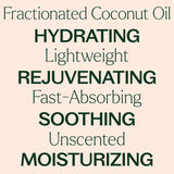 Plant Therapy huile coco fractionnée sur cheveux, brillance naturelle.