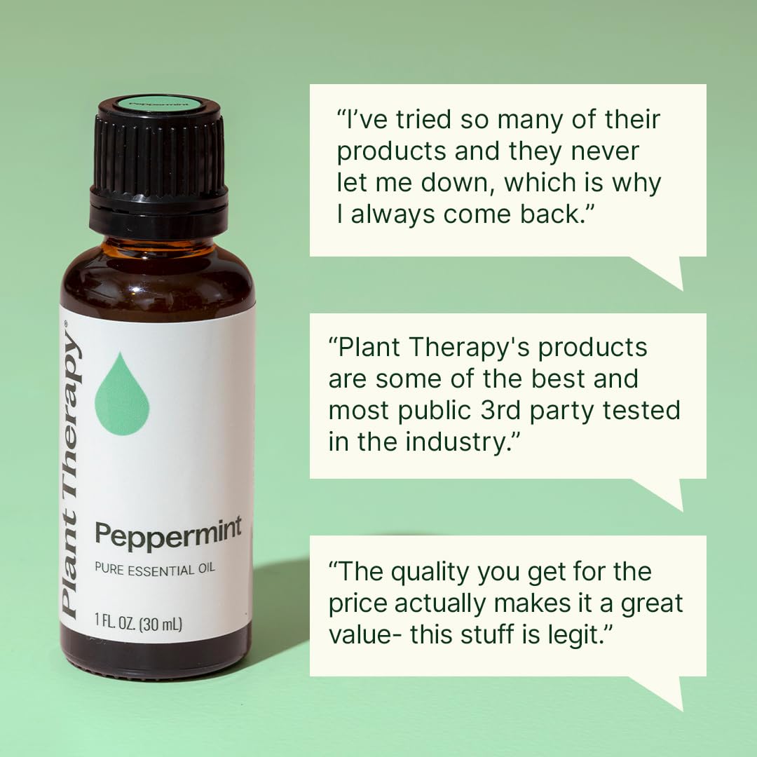 Massage menthe poivrée Plant Therapy, sensation rafraîchissante et apaisante.