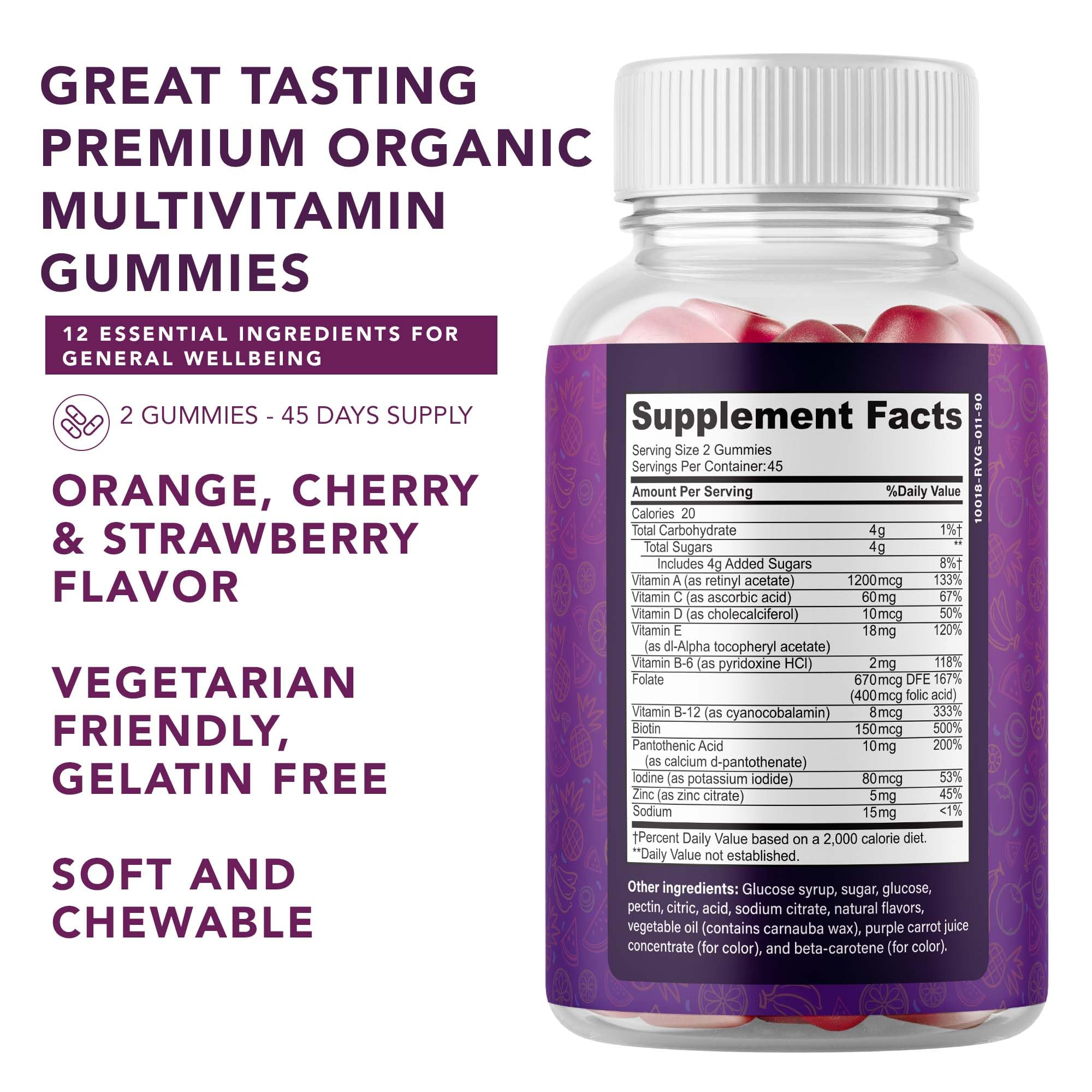 Gommes PLANT.O NUTRITION saveur fruits, plaisir quotidien pour la vitalité.