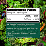 Emballage compact PlantFusion biotine 5000 mcg, pratique à ranger.