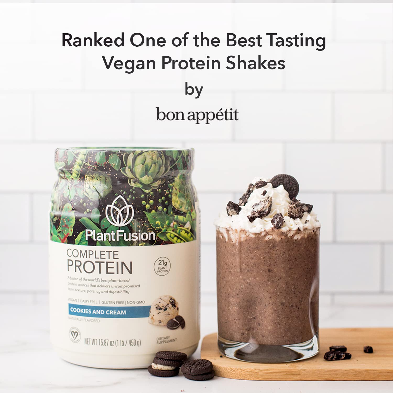 PlantFusion – shake crèmeux cookies crème, dégustation agréable.