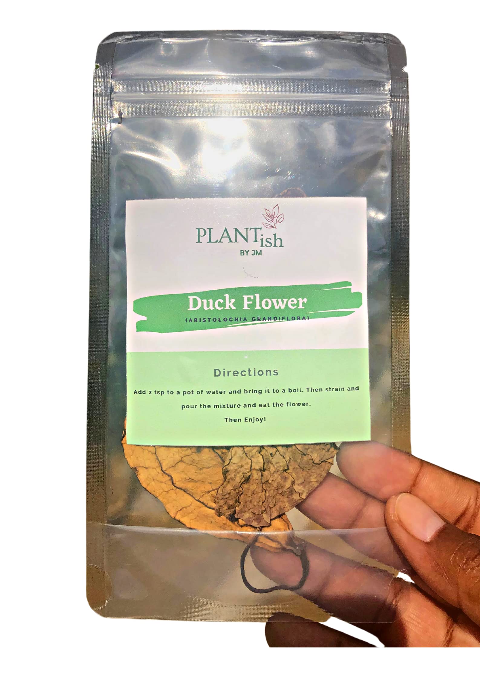Bouteille Flor de Pato Detox Plantish par Jm prête pour une infusion du soir