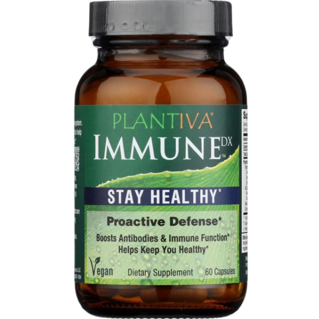 Plantiva ImmuneDx: bouteille de capsules prête pour le soutien immunitaire quotidien.