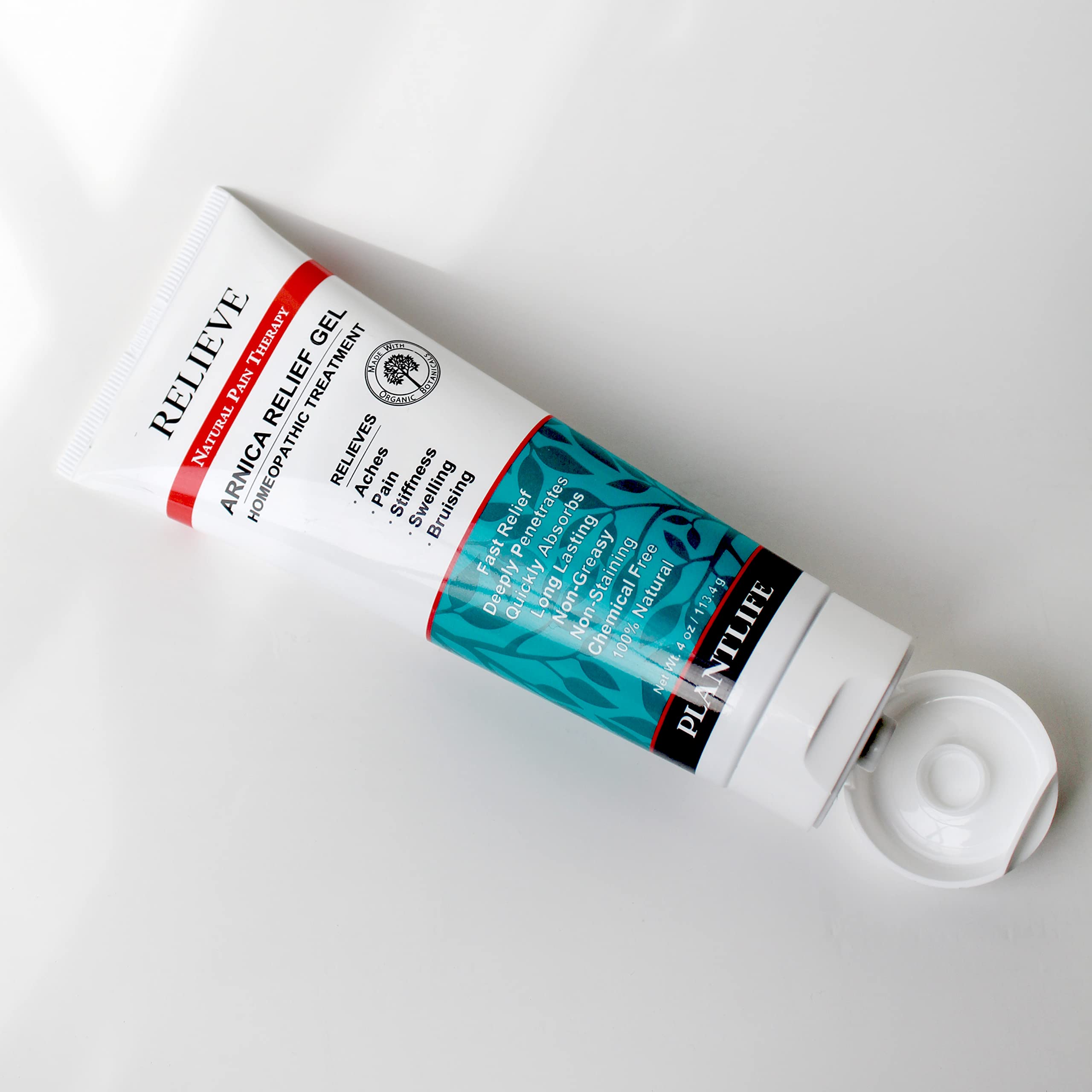 Relieve Gel offre absorption rapide sans résidu gras.