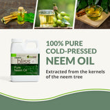 Neem Bliss Plantonix, huile neem pur nourrissante pour cheveux et peau.