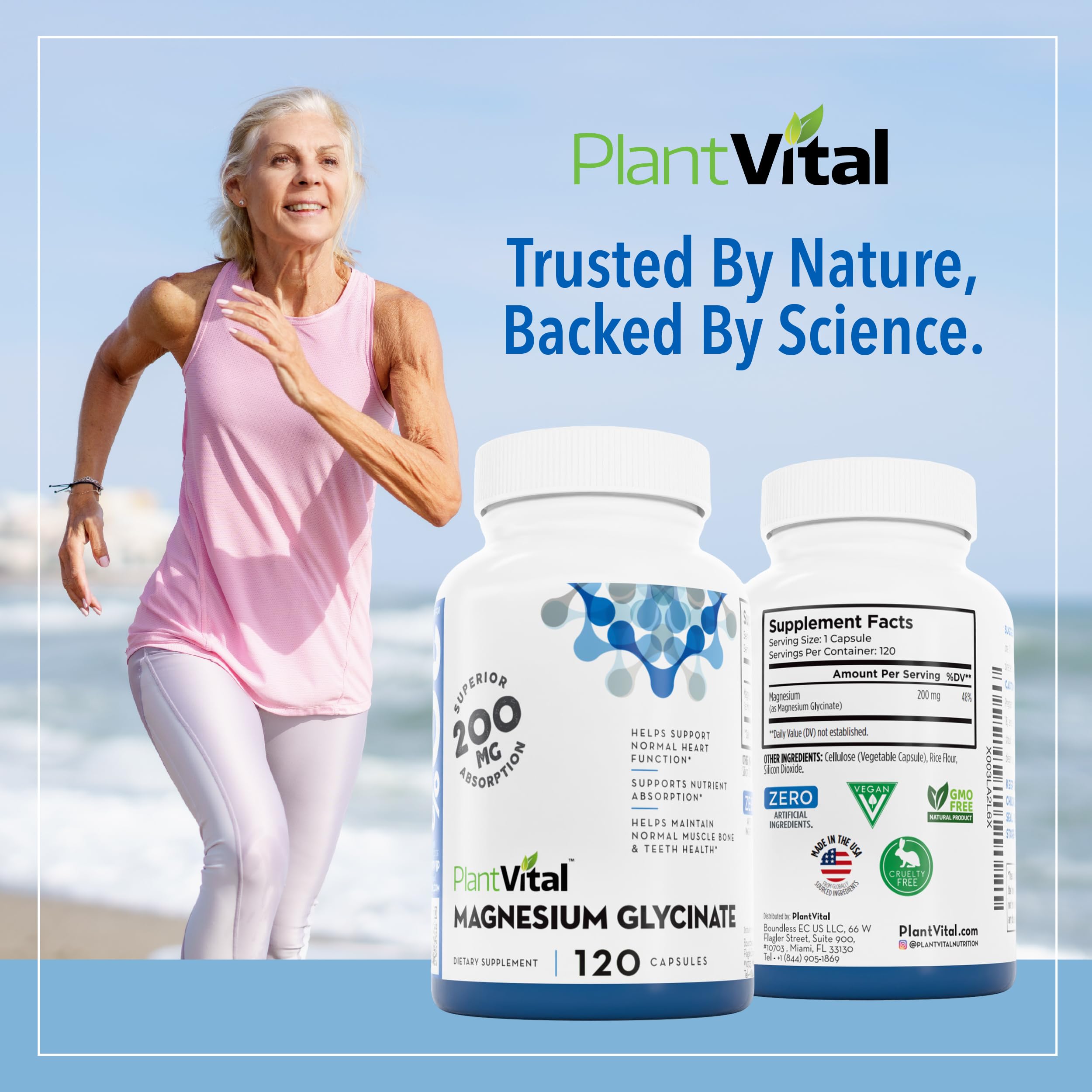 PlantVital Magnésium Glycinate 200 mg — rituel nocturne favorisant détente et repos.