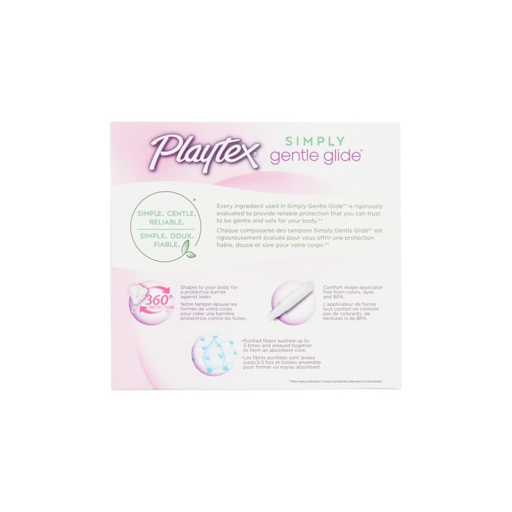 Playtex Gentle Glide 360 tampon avec technologie frais pour une sensation de fraîcheur durable.