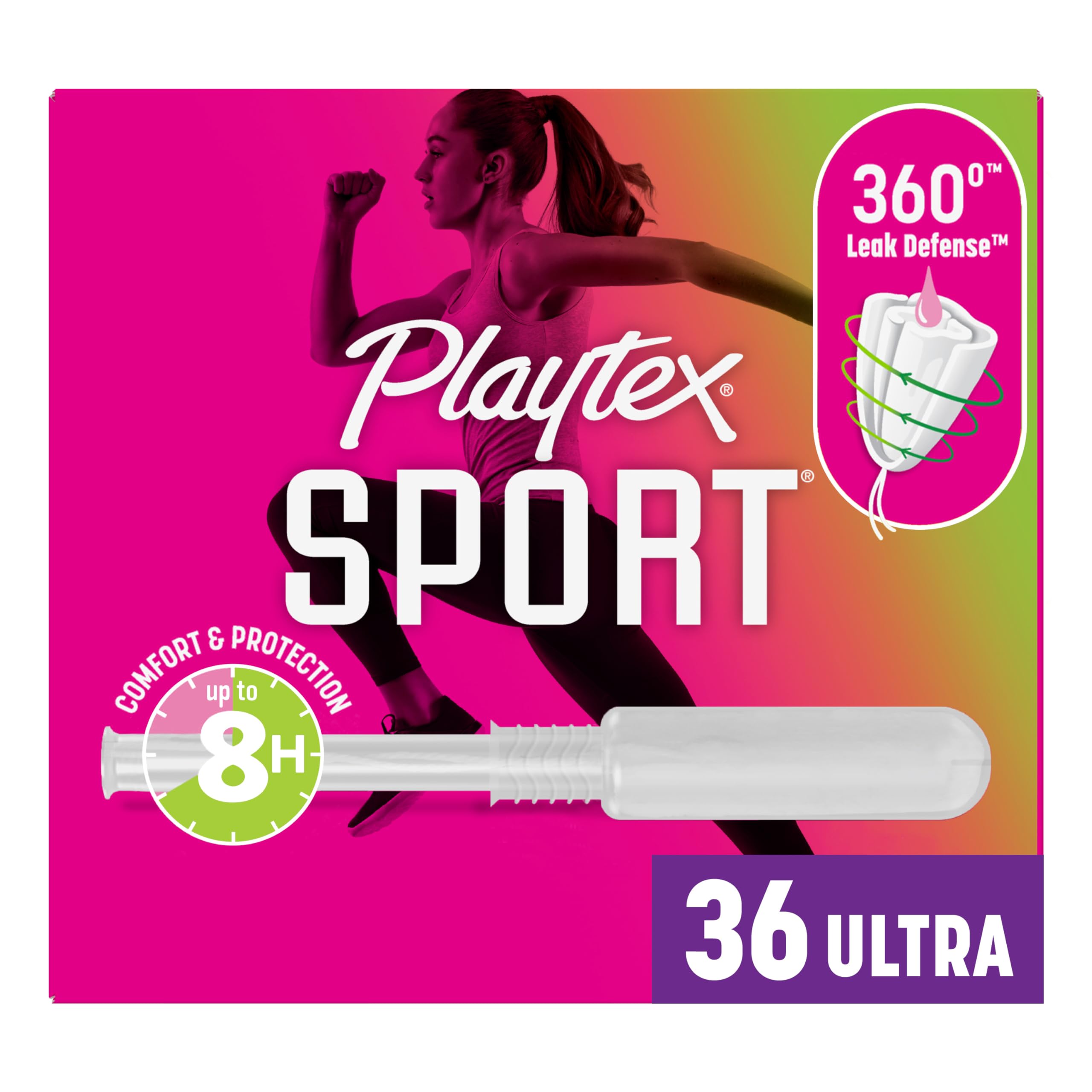Tampon Playtex Sport Ultra Absorption dans son emballage prêt pour l'entraînement