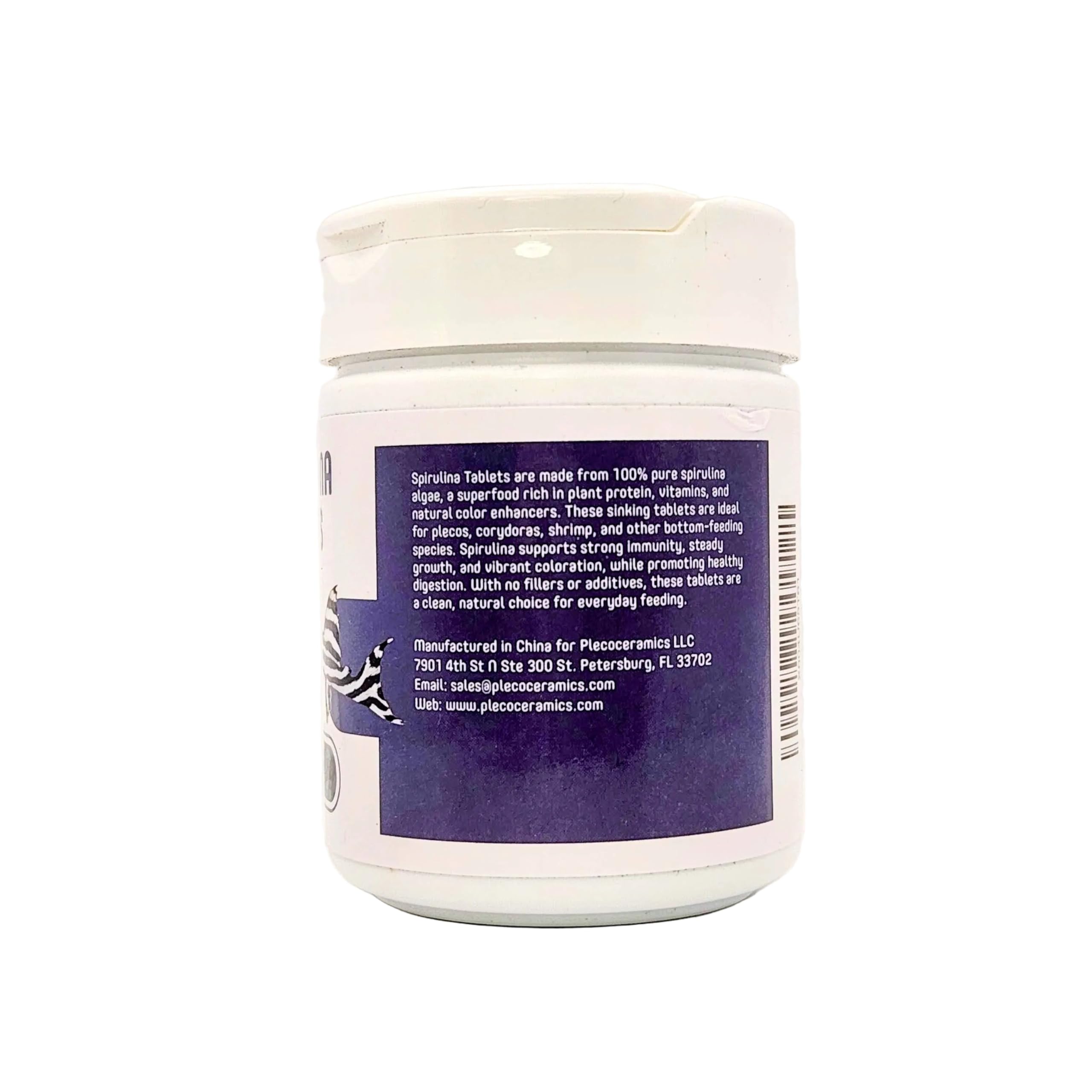 Plecoceramics tablettes spiruline, alimentation adaptée pour les crevettes et poissons de fond.