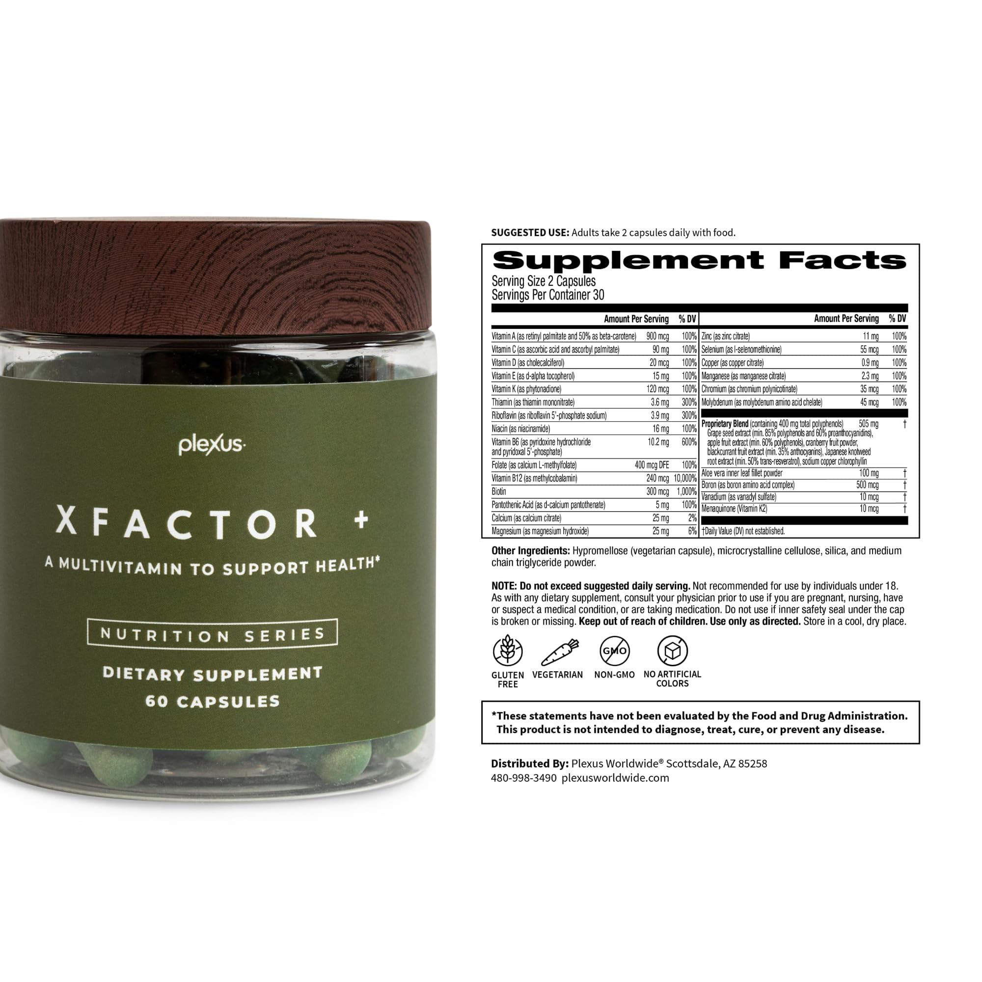 Plexus Xfactor+ : boîte montrant le Microbiome Activating Complex.