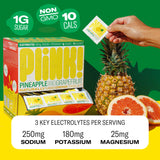 Plink dans un verre, dissolution rapide pour hydratation pratique.