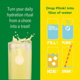 Utilisation quotidienne de Plink pour rester hydraté en déplacement.