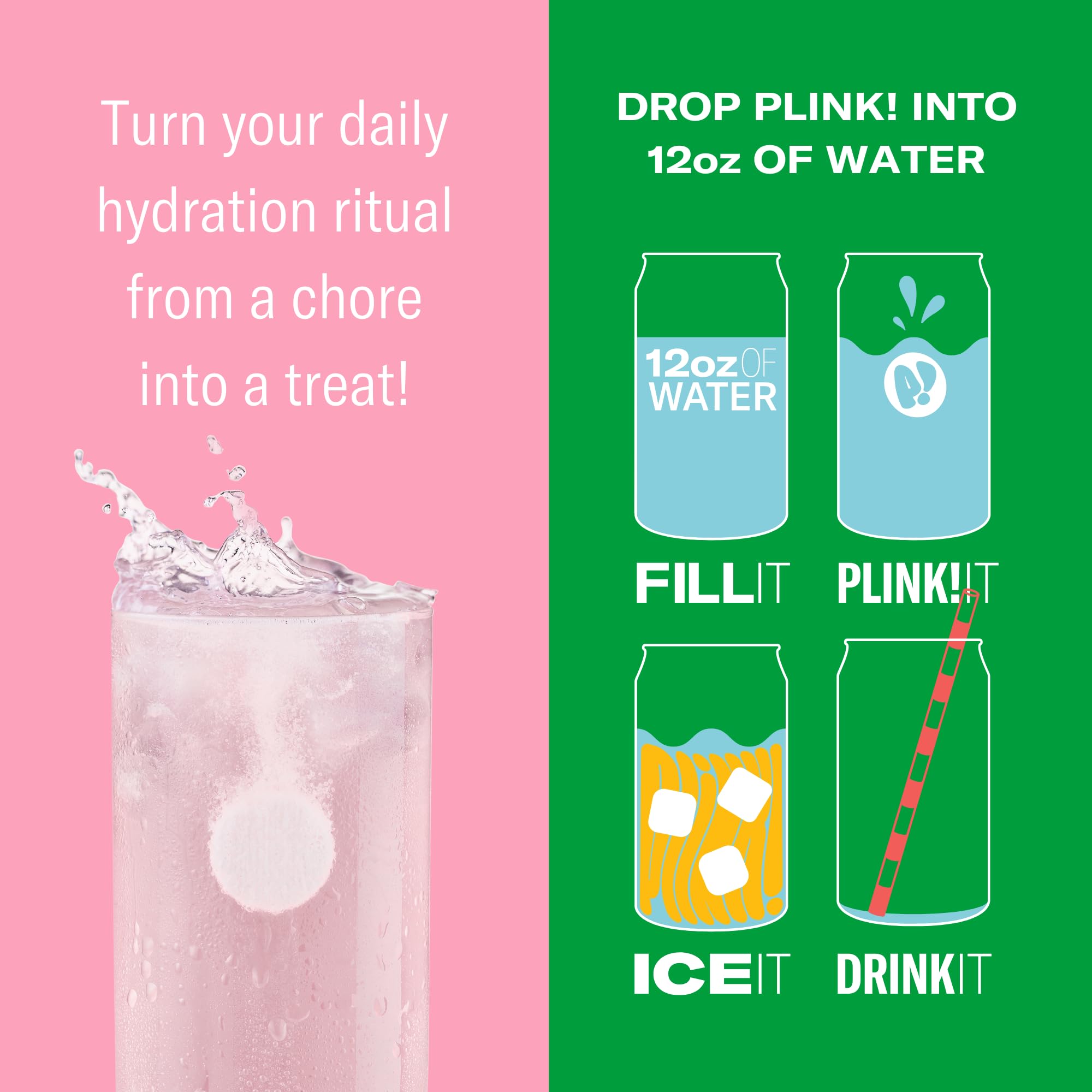 Plink dissolution rapide: tablette qui se dissout vite dans l'eau.