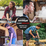 Réduction du bruit avec les Plugfones Sovereign Duo, sécurité conforme OSHA.