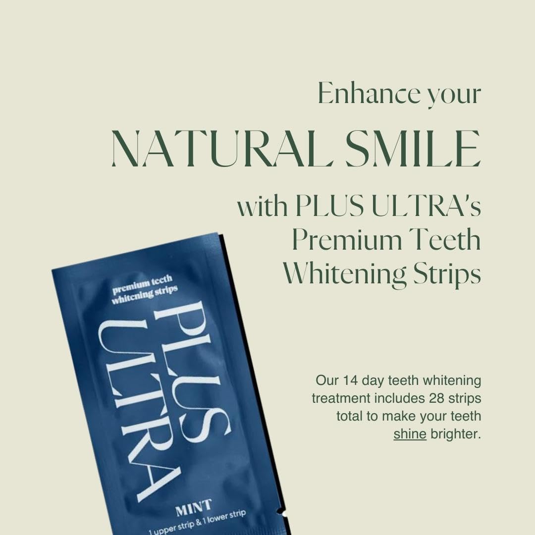 Avant-après avec Plus Ultra menthe démontrant l'évolution des dents.