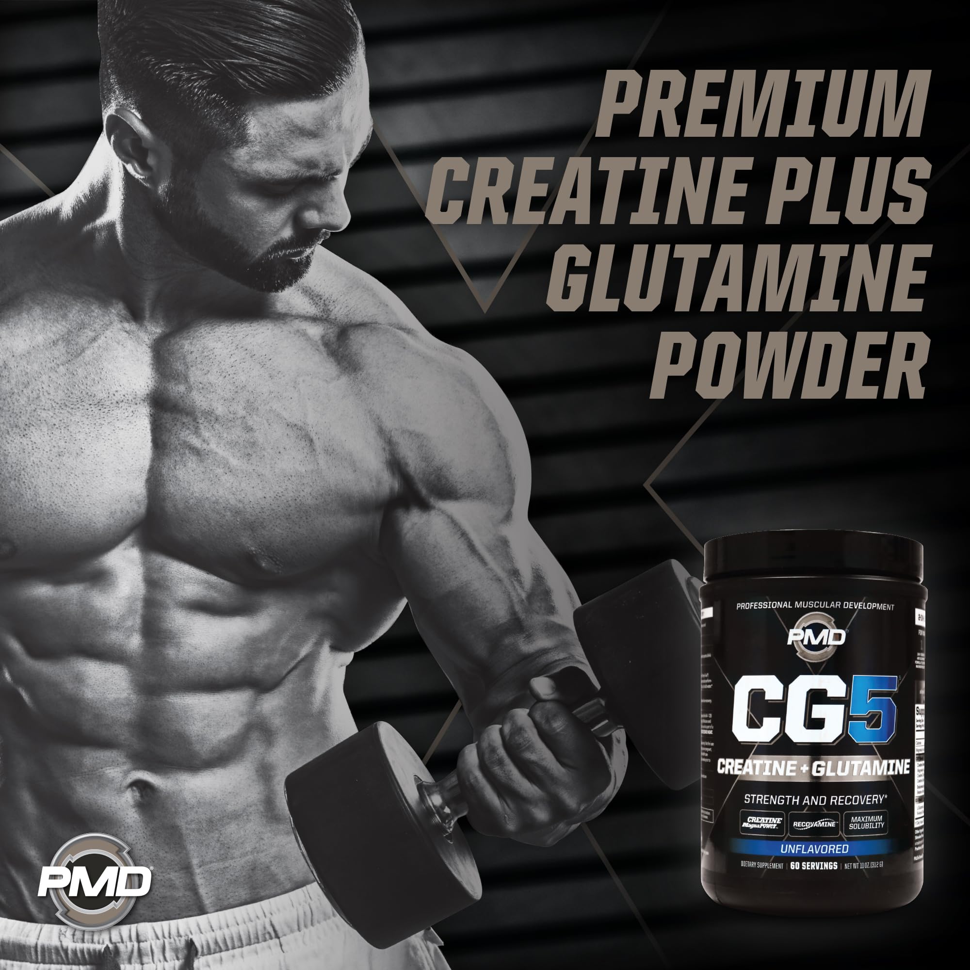 PMD CG5 — récupération après entraînement facilitée par le glutamine et le mélange.