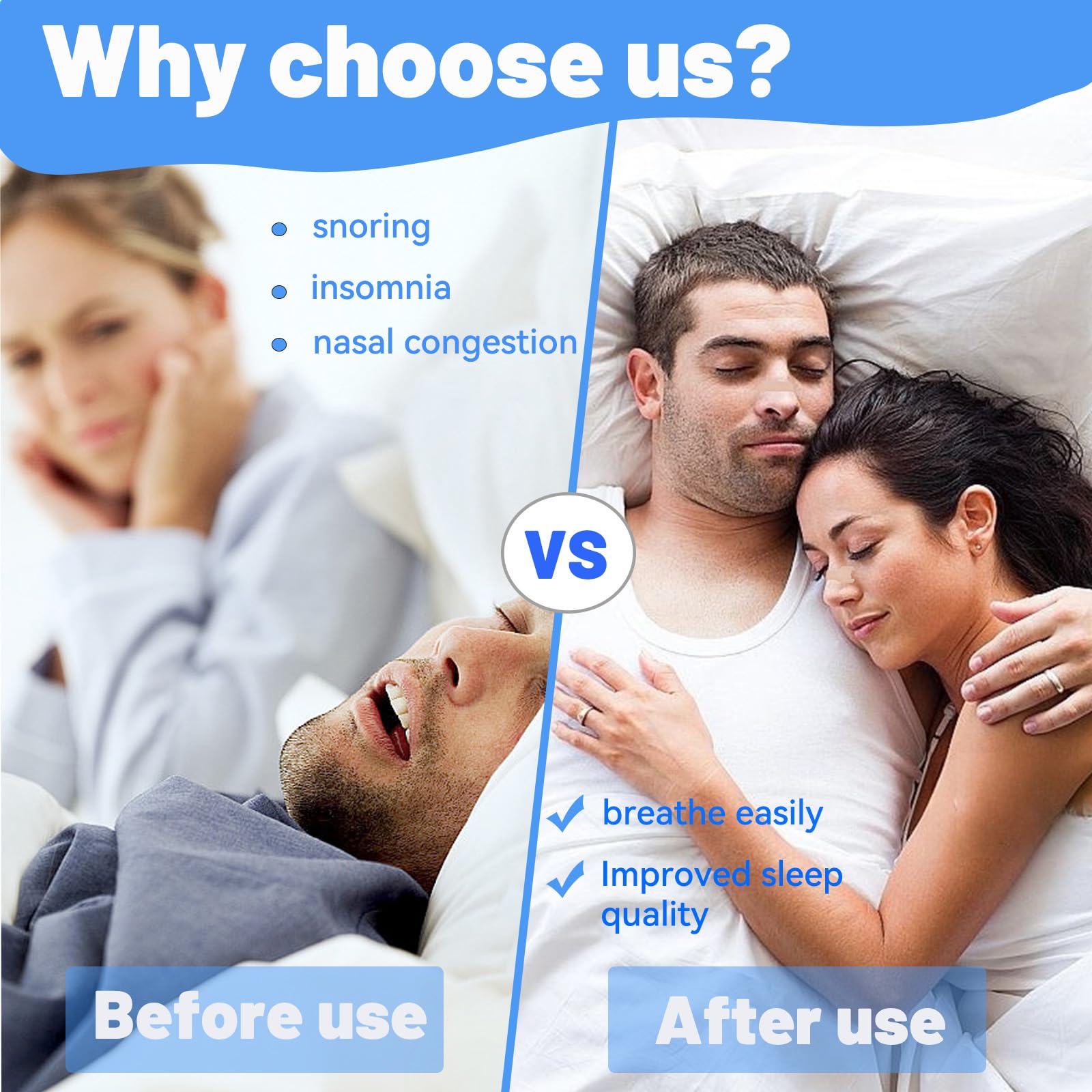 PNNDSST Bandes nasales - sommeil plus reposant grâce à une respiration optimisée.