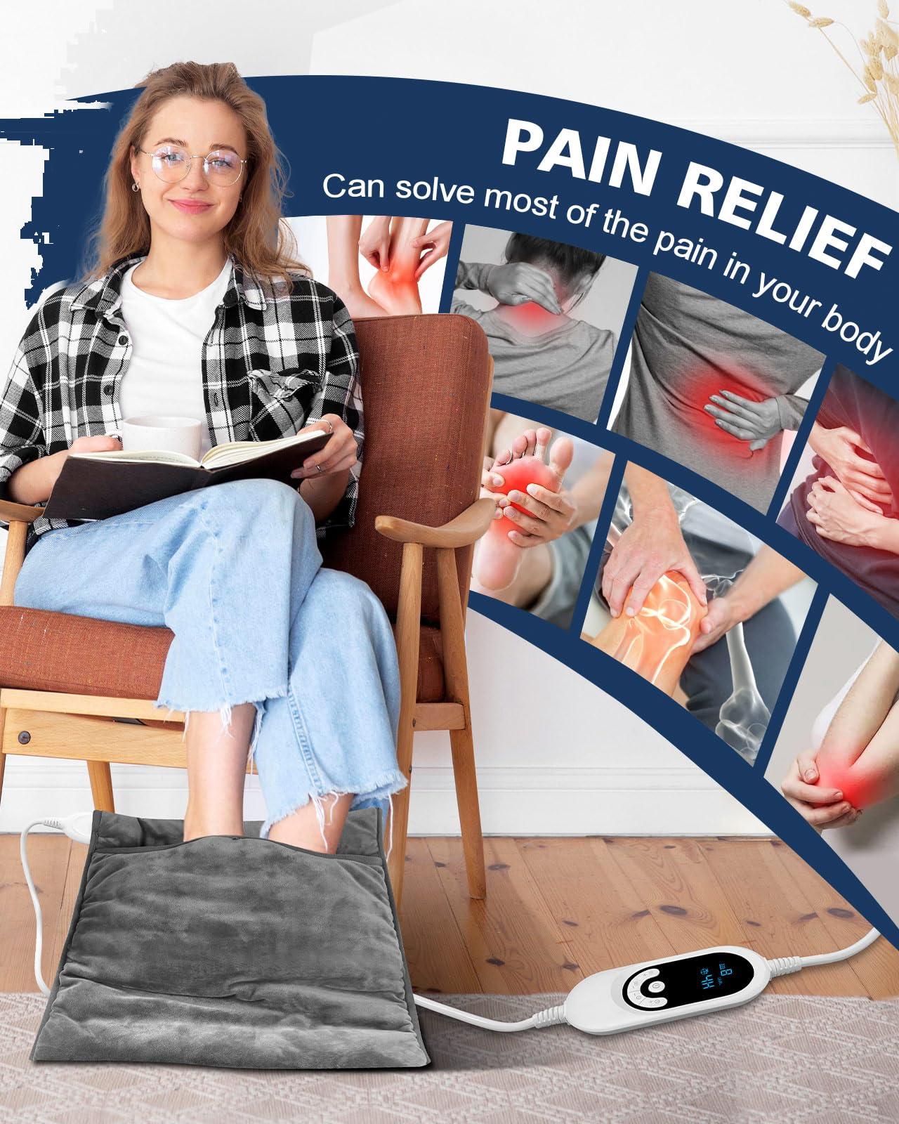 Chaleur thermique à 8 niveaux sur le chauffe-pieds Pocleanish.